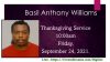 Basil Anthony Williams Thanksgiving